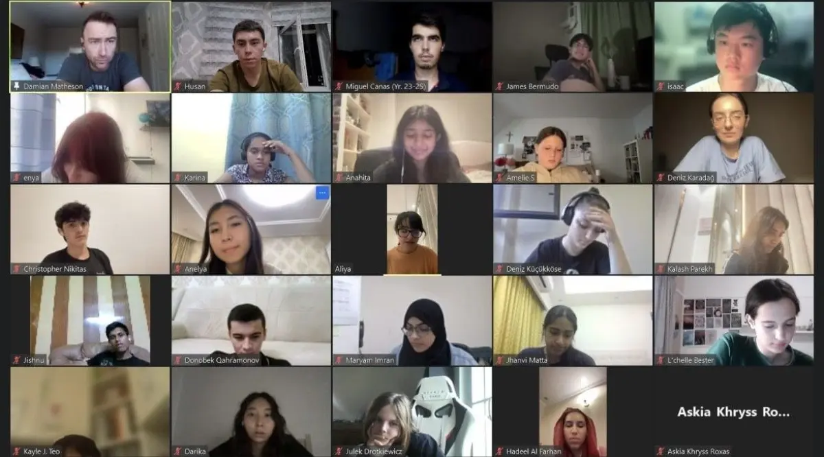 Husan Mavlonov with his TKS classroom — first international friends, May 2023